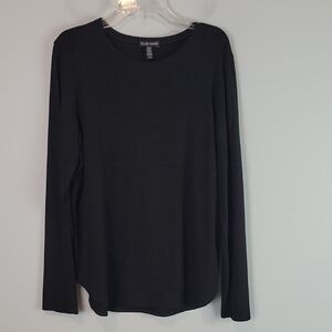 Eileen Fisher Black Stretch Jersey Knit tunic top crew neck